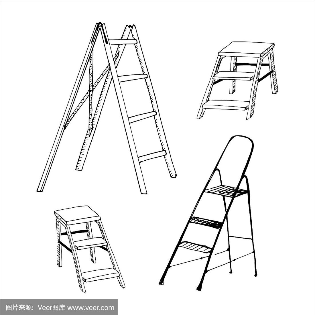 梯子画画图片(梯子简笔画 简单)